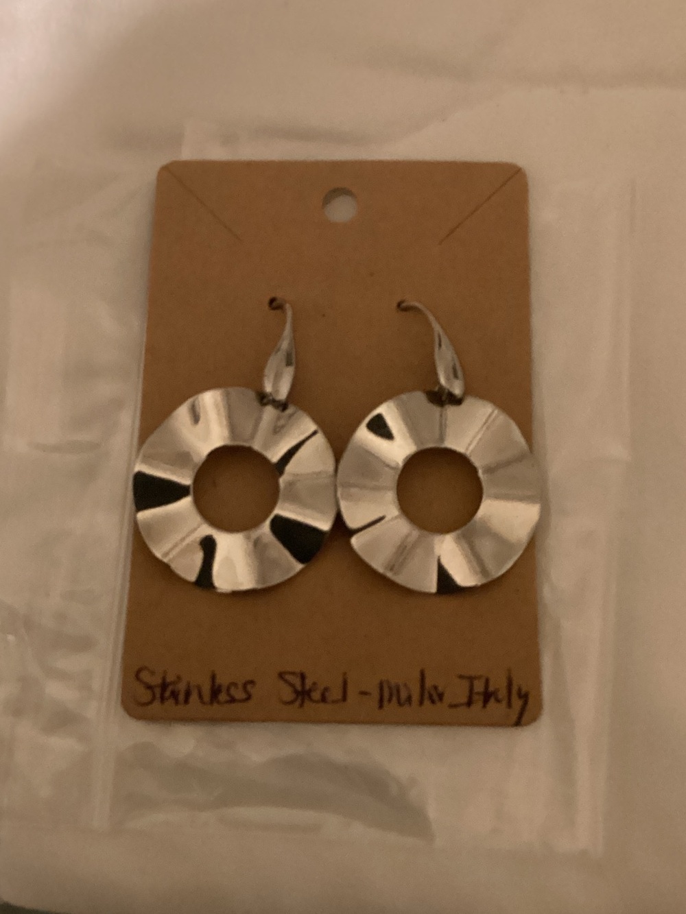 Silver Stainless Steel Round Cutout Drop  Milor Italy
